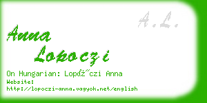 anna lopoczi business card